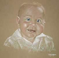 pastel portrait of baby - Ethan