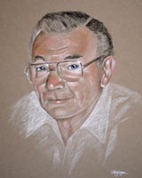 pastel portrait of Albert Blaney