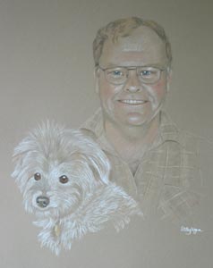 portrait of Bruce and Pup - people and pets